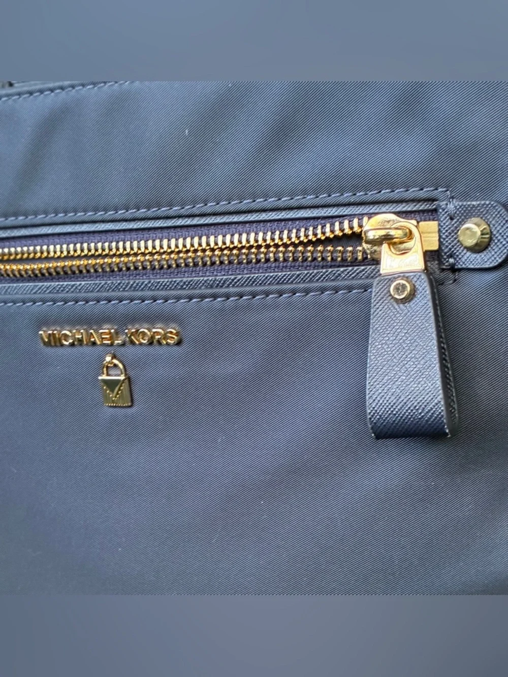 Michael Kors Navy Crossbody with Gold Accents